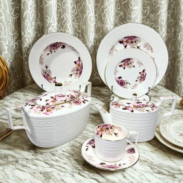 dinner set fancy super bone 61pc